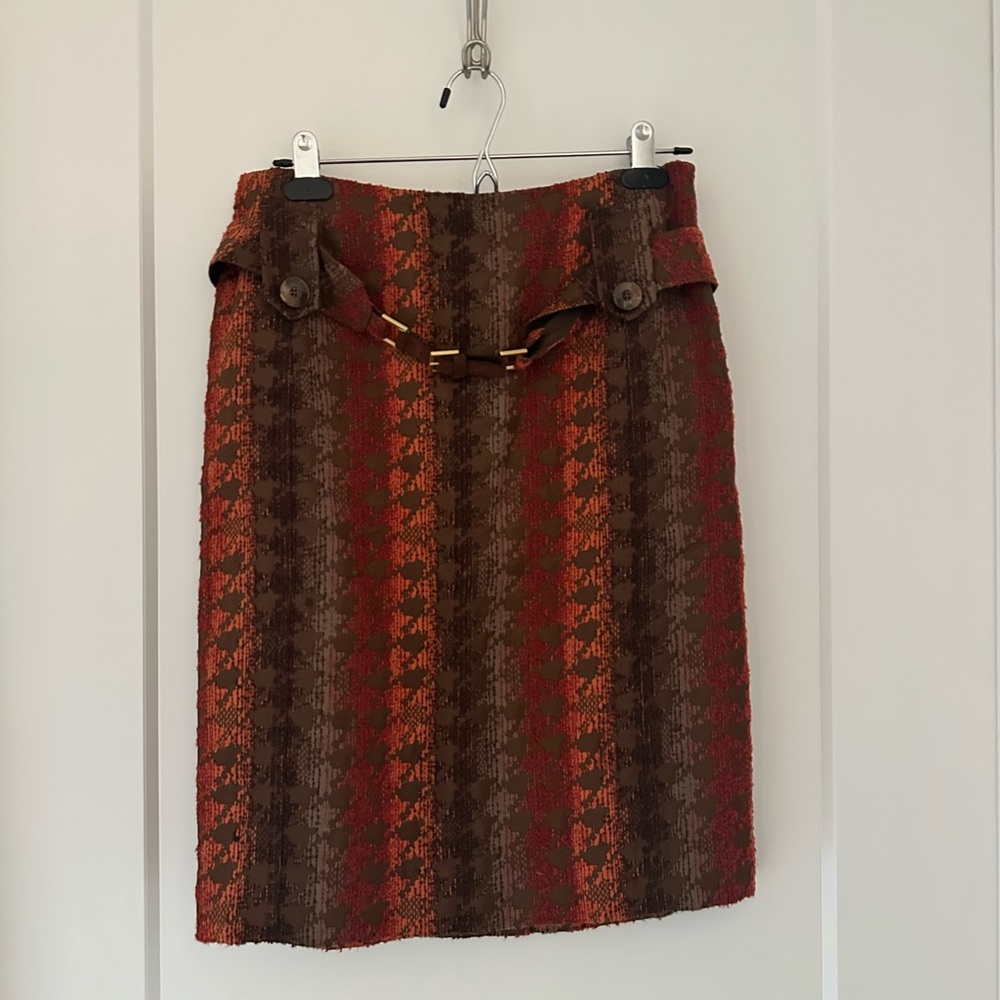 Carlisle Brown and Red Pencil Skirt